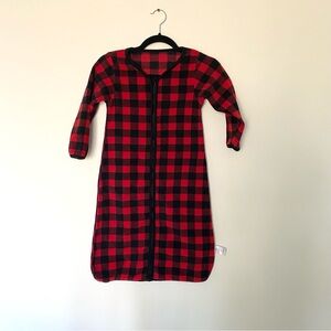 Cozy Checkered Kids Sleep Sack - Black and Red